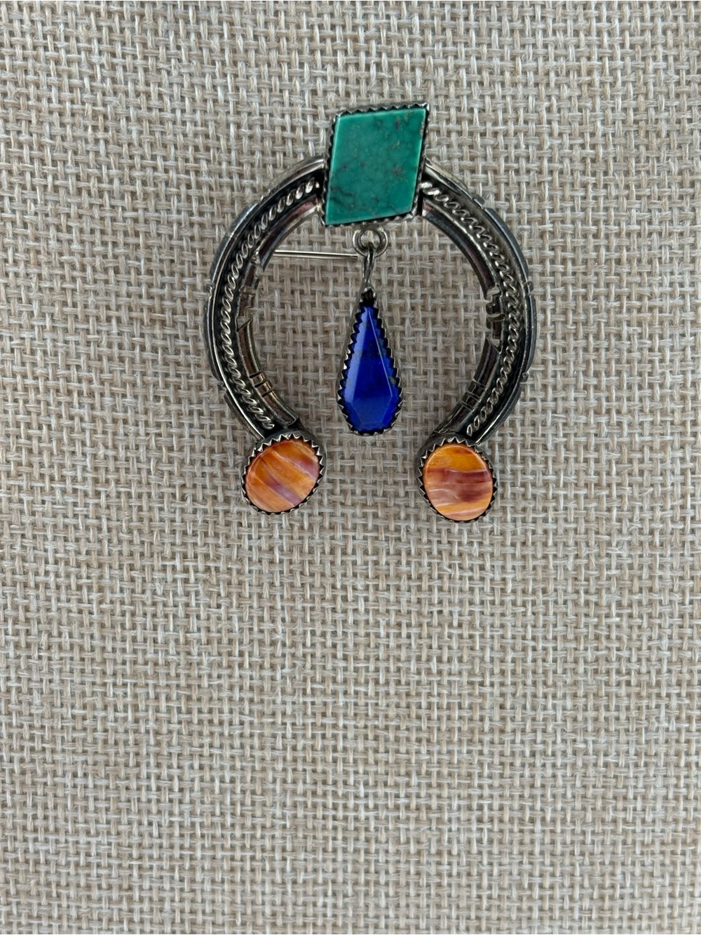 Navajo Brooch Verna L. Peterson VP Hallmark Signed Sterling - Picture 3 of 6